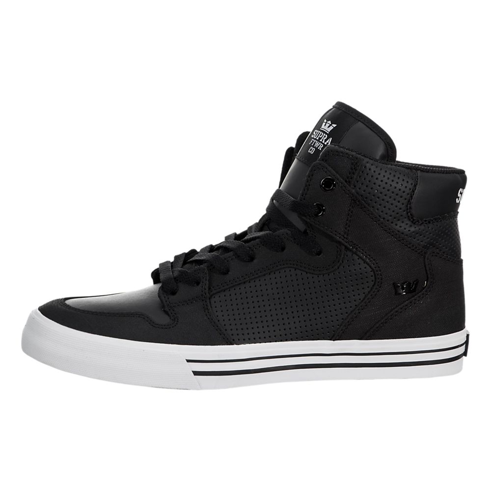 Baskets Montantes Supra Vaider Noir Black/White Homme | SZB-97101684